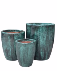 SH104-GR QUINTA GLAZED PLANTER SET OF 3